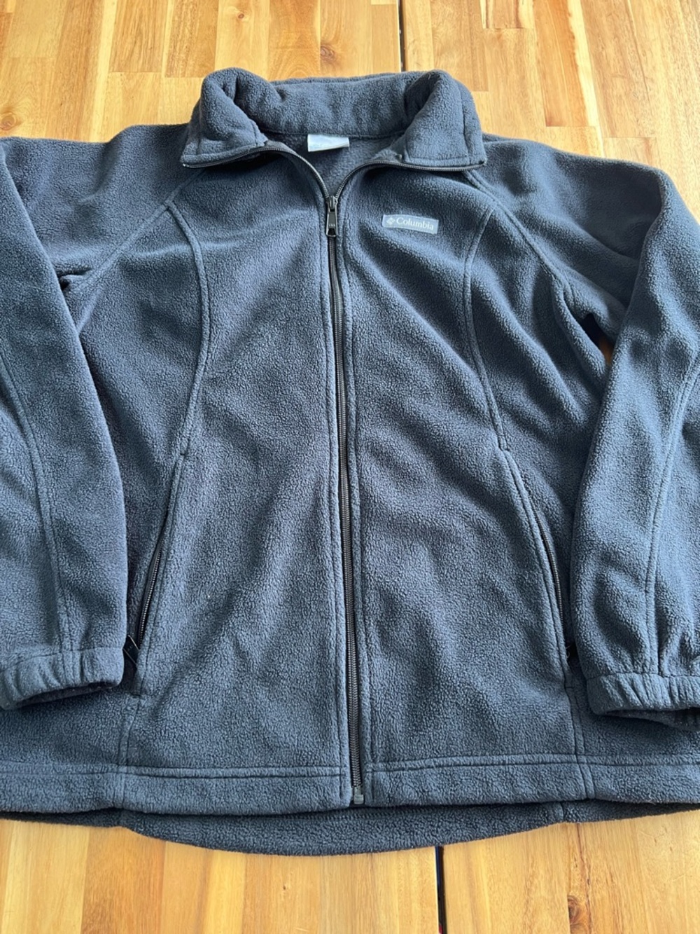 Columbia Women’s Large Black Full Zip Fleece Jacket Outdoor Hiking Cozy
